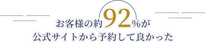 お客様の約92%が公式サイトから予約して良かった